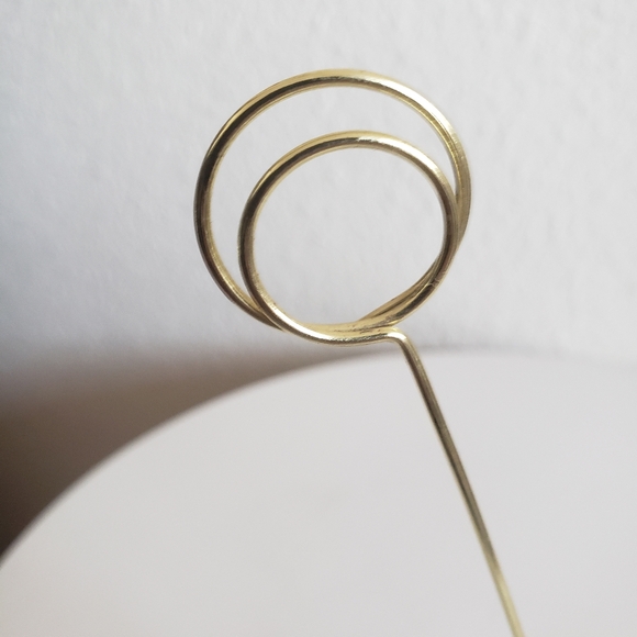 #Seashell Enamel Rhinestone Photo Card Holder Gold Tone Wire Ring - Picture 2 of 15